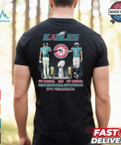 DeVonta Smith And Jalen Hurts Philadelphia Eagles X Alabama Crimson Tide CFP National 2017 2024 Super Bowl Champions LIX It’s PhillyBama T shirt