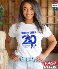 Detroit Lions Jahmyr Gibbs no.20 touchdowns most in the NFL this season shirt