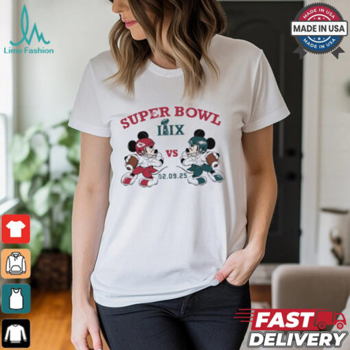 Eagles vs Chiefs Super Bowl Mickey Mouse Super Bowl LIX Shirt