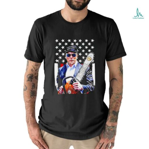 Elon Musk Chainsaw Doge USA flag shirt