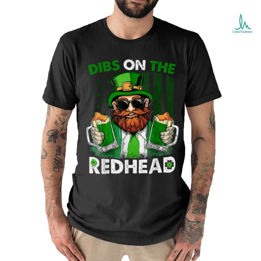 Funny Leprechaun Dibs On The Redhead St Patricks Day Mens T Shirt Funny Leprechaun Dibs On The Redhead St Patricks Day Mens T Shirt