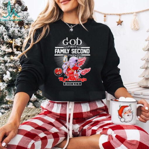 God first family second then Detroit Red Wings mascot shirt