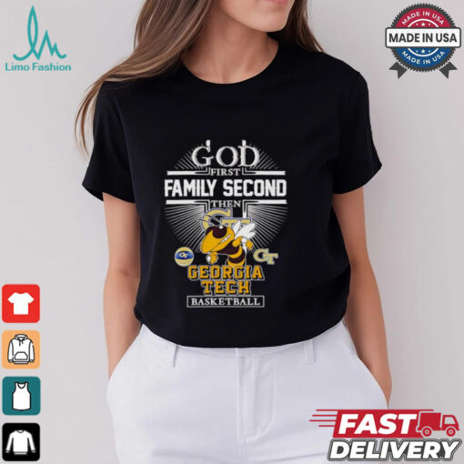 God first family second then Georgia Tech basketball mascot shirt