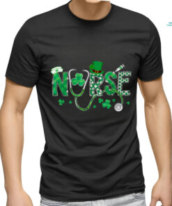 Irish Nurse St Patricks Day Shamrock Stethocsope T Shirt