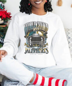 Jalen Hurts Eagles World Champ MVP helmet shirt