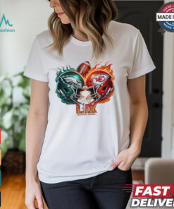 Kansas City And Philadelphia Super Bowl Lix Helmet Shirt