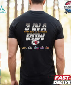 Kansas City Chiefs 3 In A Row Super Bowl LIX Champions Shirt