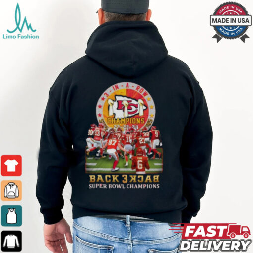 Kansas City Chiefs Back 3 Back Super Bowl Champions ’22 ’23 ’24 Shirt