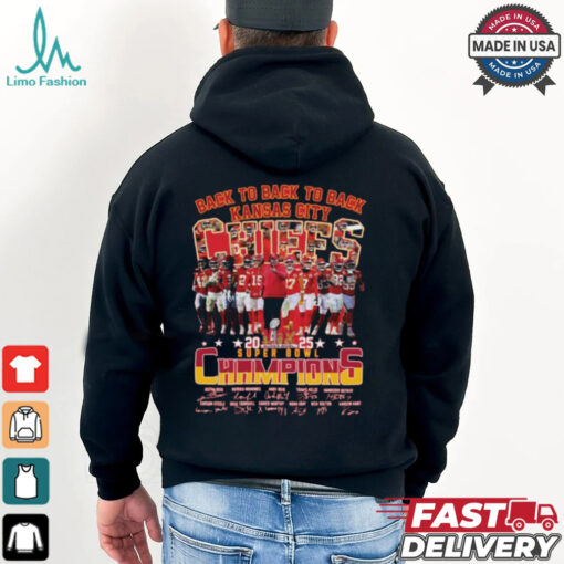 Kansas City Chiefs Back To Back To Back 2025 Super Bowl Champions T Shirt
