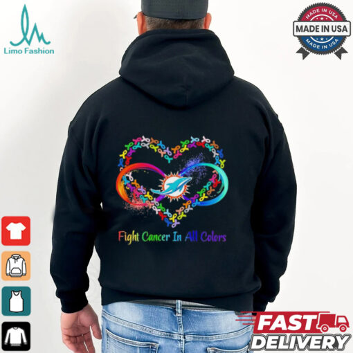 Miami Dolphins Heart Fight Cancer in All Colors shirt