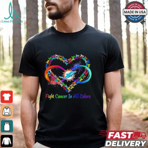 Miami Dolphins Heart Fight Cancer in All Colors shirt