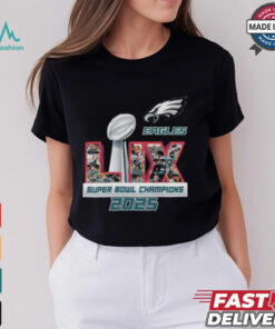 NFL Philadelphia Eagles Super Bowl LIX Champions 2025 Signatures T Shirt