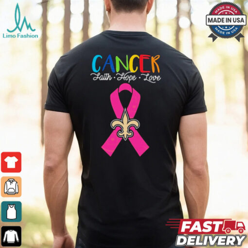 New Orleans Saints Cancer Faith – Hope – Love Logo Shirt
