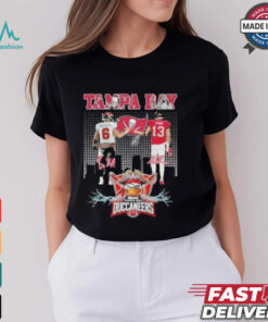 Official Baker Mayfield and 13 Evans Tampa Bay Buccaneers Skyline Signatures T shirt