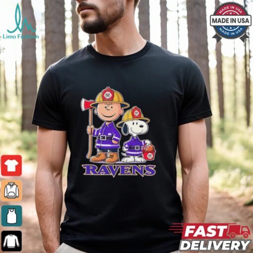 Peanuts firefighters Baltimore Ravens shirt