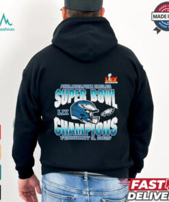 Philadelphia Eagles Super Bowl LIX 2025 Champions helmet shirt