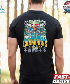 Philadelphia Eagles Super Bowl LIX Champions player signatures shirt