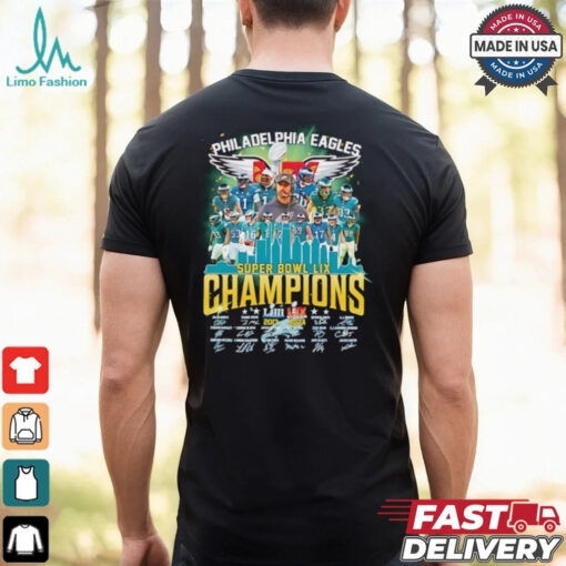 Philadelphia Eagles Super Bowl LIX Champions player signatures shirt