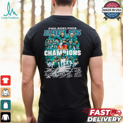 Philadelphia Eagles Super Bowl LIX Champions players signatures shirt