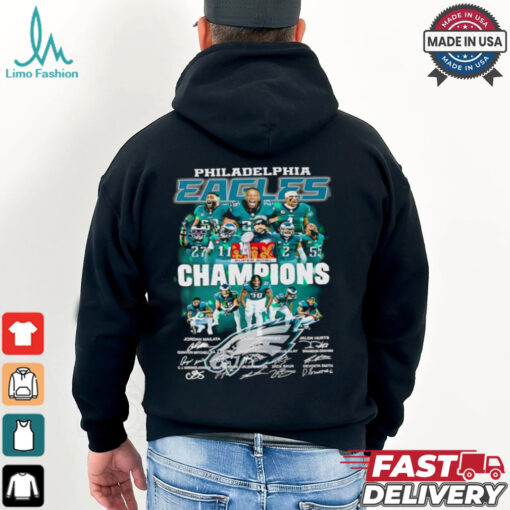 Philadelphia Eagles Super Bowl LIX Champions players signatures shirt