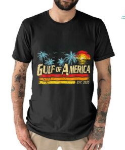 Retro Gulf Of USA America 2025 American Flag Gulf Mexico T Shirt