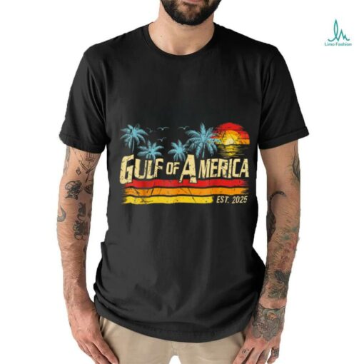 Retro Gulf Of USA America 2025 American Flag Gulf Mexico T Shirt