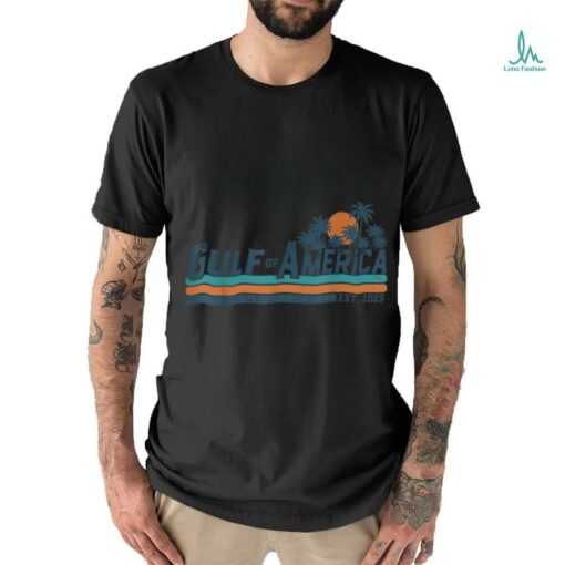 Retro Gulf Of USA America Est 2025 American Flag Gulf Mexico T Shirt