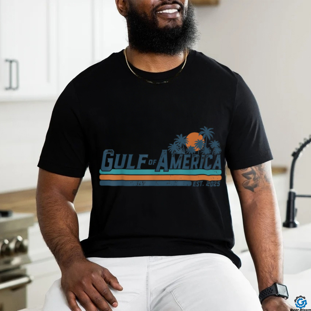 Retro Gulf Of USA America Est 2025 American Flag Gulf Mexico T Shirt Retro Gulf Of USA America Est 2025 American Flag Gulf Mexico T Shirt