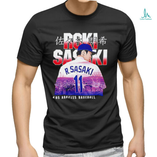 Roki Sasaki Los Angeles Dodgers Landmark city skyline shirt