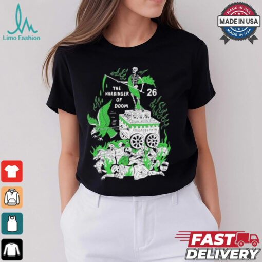 Saquon Barkley 26 Philadelphia Eagles Philly The Harbinger Of Doom Birds Skeleton T shirt