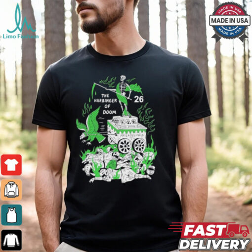 Saquon Barkley 26 Philadelphia Eagles Philly The Harbinger Of Doom Birds Skeleton T shirt