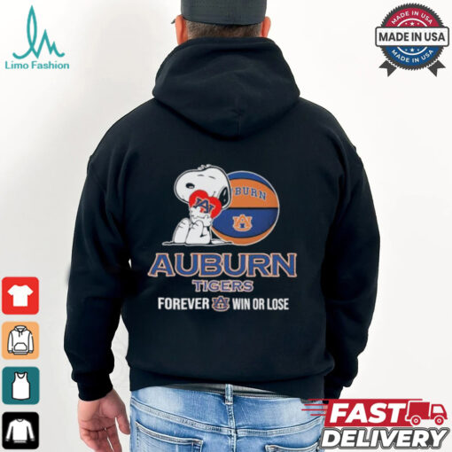 Snoopy Hug Heart Auburn Tigers Forever Win Or Lose T shirt