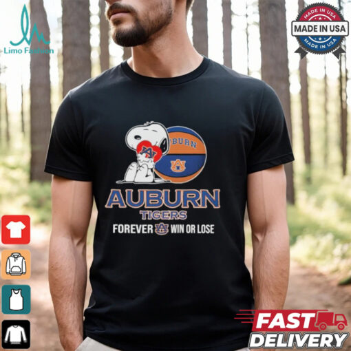 Snoopy Hug Heart Auburn Tigers Forever Win Or Lose T shirt