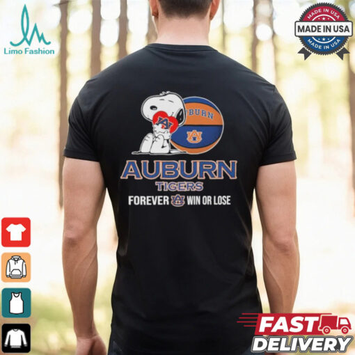 Snoopy Hug Heart Auburn Tigers Forever Win Or Lose T shirt