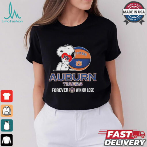 Snoopy Hug Heart Auburn Tigers Forever Win Or Lose T shirt