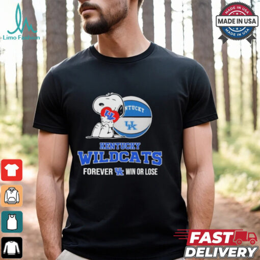 Snoopy Hug Heart Kentucky Wildcats Forever Win Or Lose T shirts