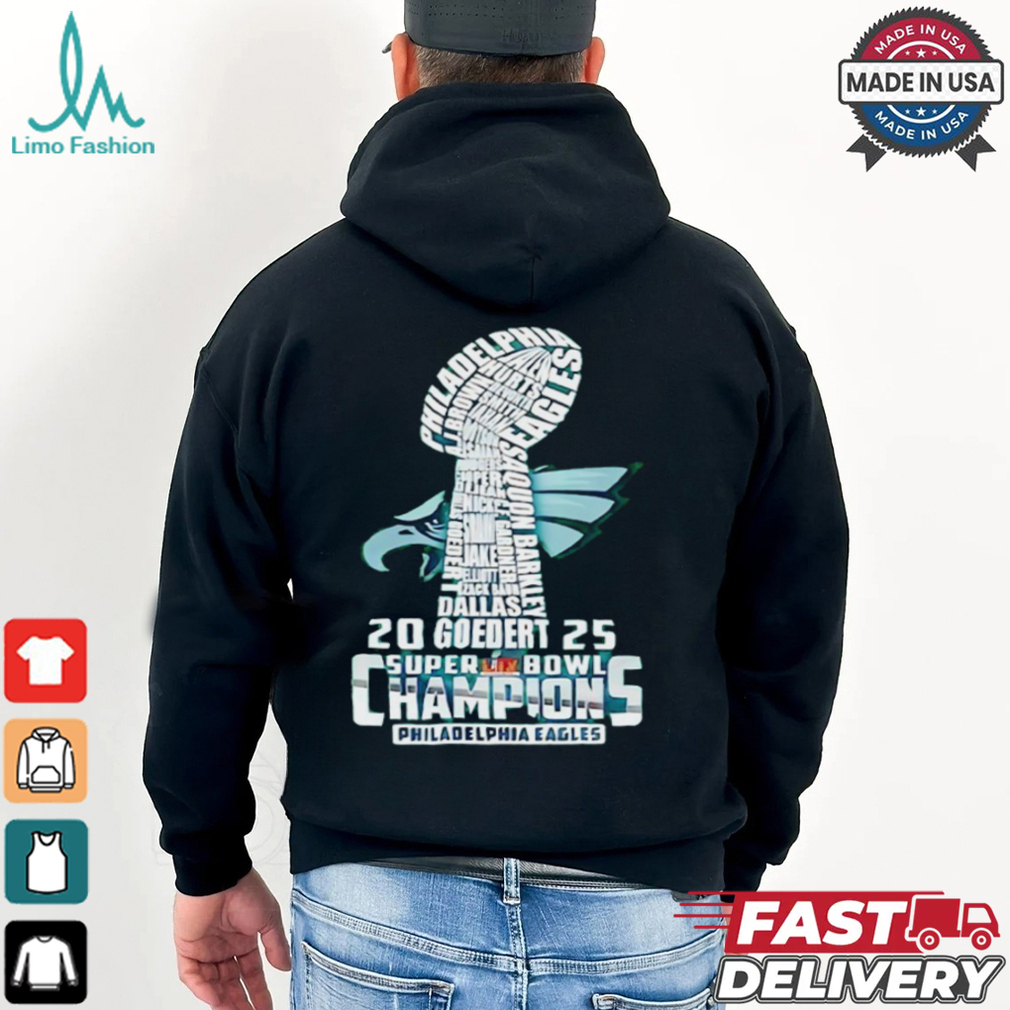 Super Bowl LIX 2025 Philadelphia Eagles players name trophy shirt Super Bowl LIX 2025 Philadelphia Eagles players name trophy shirt