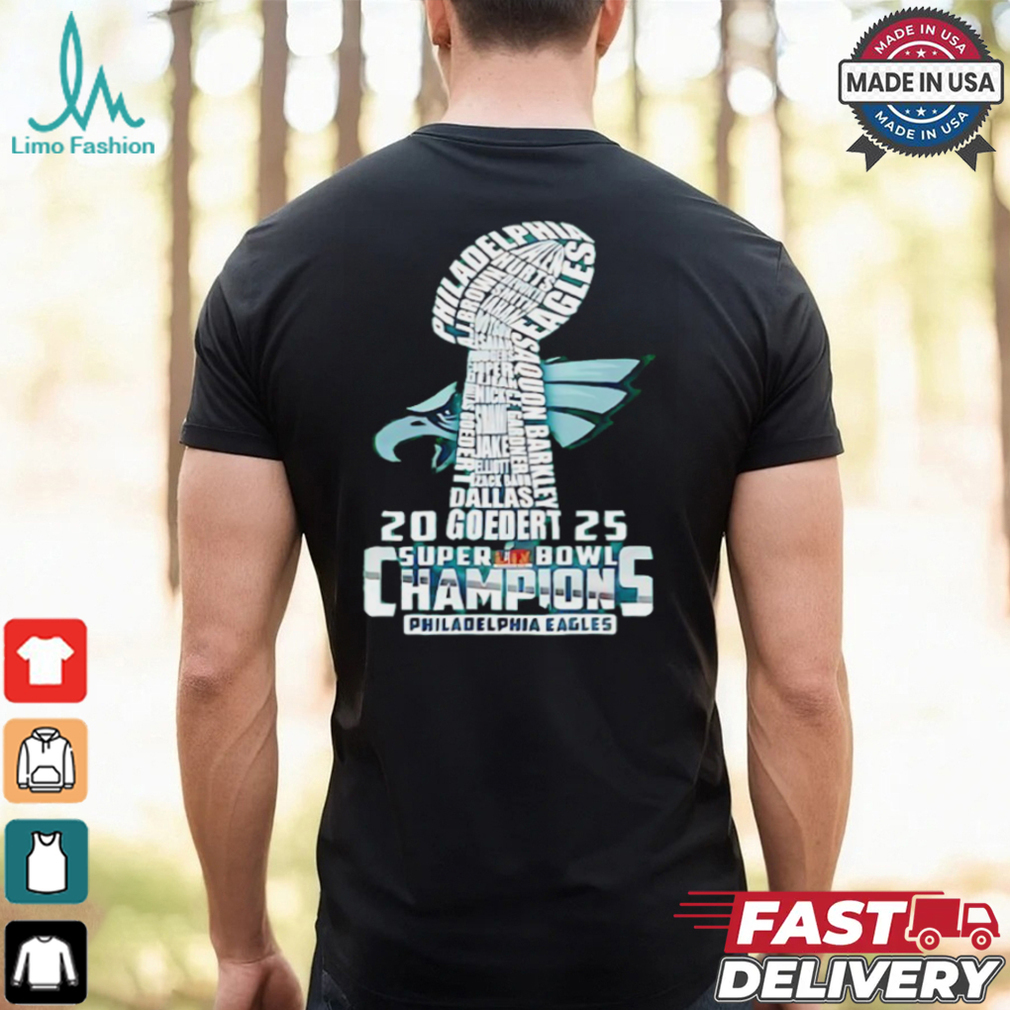 Super Bowl LIX 2025 Philadelphia Eagles players name trophy shirt Super Bowl LIX 2025 Philadelphia Eagles players name trophy shirt