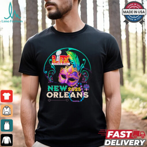 Super Bowl Lix 2025 Mardi Gras Mask In New Orleans Championship Shirt