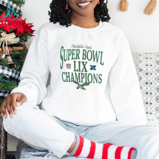 Women's Nike Natural Philadelphia Eagles Super Bowl LIX Champions Retro Logo Tri Blend Scoop Neck T Shirt