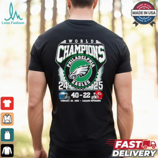 World Champions Philadelphia Eagles 24 25 score shirt