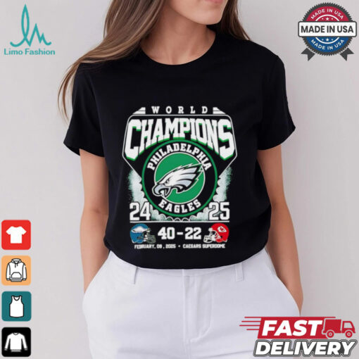 World Champions Philadelphia Eagles 24 25 score shirt