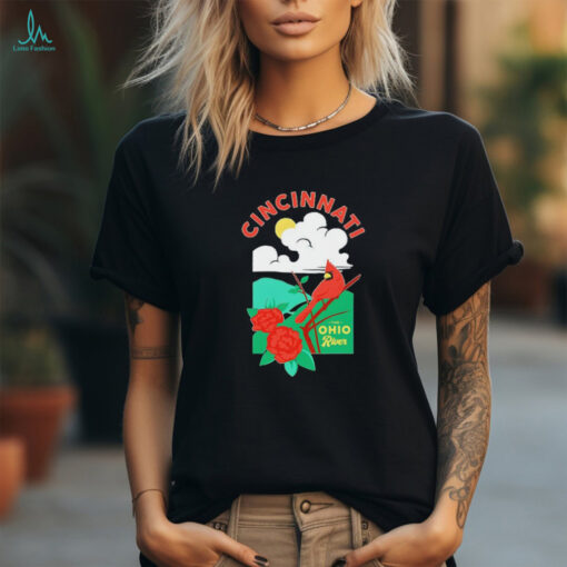 Cincinnati the Ohio river cardinal T shirt