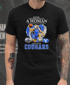 Never Underestimate A Nurse Who Understands Basketball And Loves BYU Cougars Mascot Diamond Heart T shirts