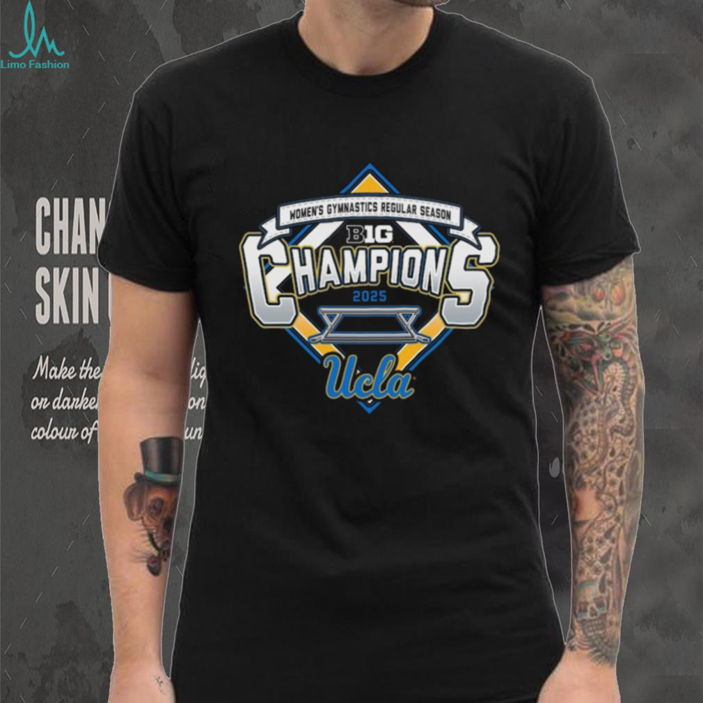 UCLA Bruins 2025 Big Ten Women's Gymnastics Regular Season Champions Locker Room T Shirt UCLA Bruins 2025 Big Ten Women's Gymnastics Regular Season Champions Locker Room T Shirt