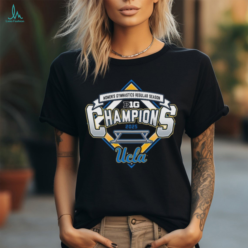 UCLA Bruins 2025 Big Ten Women's Gymnastics Regular Season Champions Locker Room T Shirt UCLA Bruins 2025 Big Ten Women's Gymnastics Regular Season Champions Locker Room T Shirt