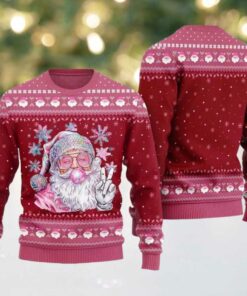 2025 Christmas Bubble Gum Santa Ugly Christmas Sweater