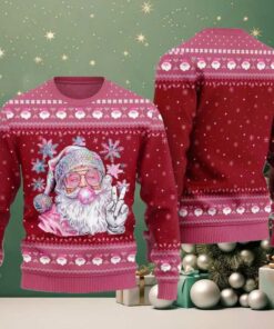 2025 Christmas Bubble Gum Santa Ugly Christmas Sweater