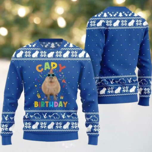 2025 Christmas Capy Birthday Ugly Christmas Sweater