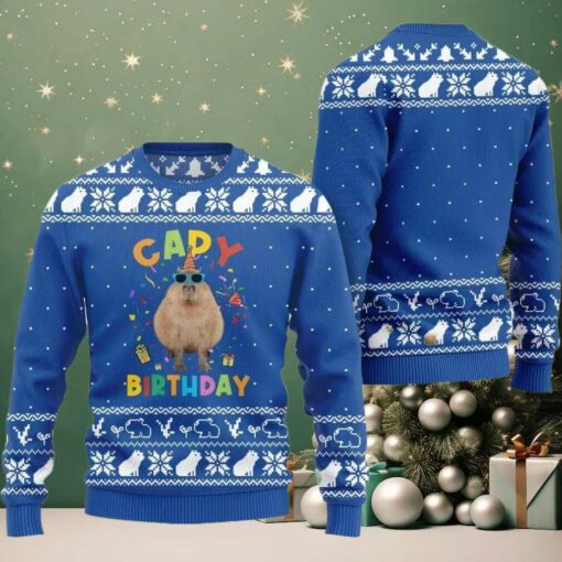 2025 Christmas Capy Birthday Ugly Christmas Sweater